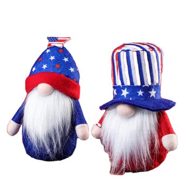 China New Gnome Rudolph Ornaments For 4th July 2021 Gift Pack USA Independence Day Plush Toy 2 Pack Home Decorations for sale