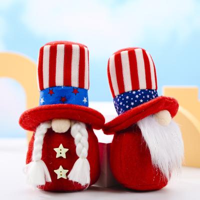 China New USA Gift 2021 Patriot Gnome Dwarf Soft Plush Home Ornaments For Independence Day Decorations for sale