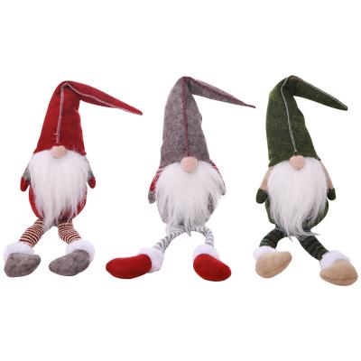 China Wholesale Handmade Soft Plush Gnome Swedish Toy Dangle Leg Shelf Babysitters Gift For Christmas Decor. for sale