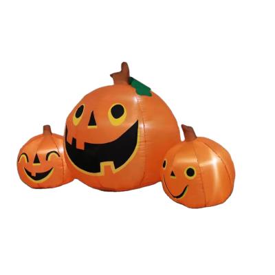 China Large The Yard Factory Waterproof Customized Funny Outdoor Decoration Led Night Lighted Lantern Pumpkin Head Ghost Halloween Inflatable Pumpkin for sale