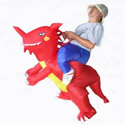 China Wholesale 190T Polyester Inflatable Costume Funny Dinosaur Inflatable Costume Air-Blown Adult Costume for sale