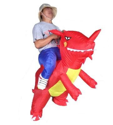 China Red Fire Dragon Inflatable Party Halloween Costume Funny Crazy Jurassic Costume Durable/Waterproof/Flame Retardant/Wearable Cosplay T Rex Dinosaur Fat Muscle Adult for sale