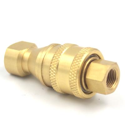 China 1/8 Inch ISO B Double Shutoff Hydraulic Airline KZD And Brass Quick Connect Fittings For Air Vacuum And Water Hose for sale