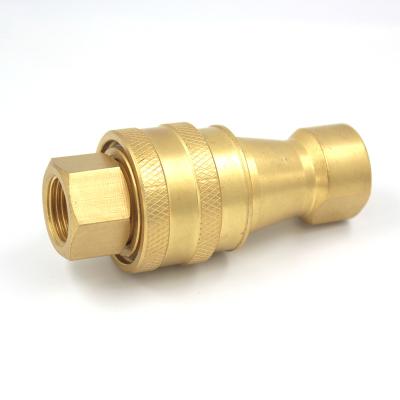 China Copper 3/8 Inch NPT Hansen HK Brass Interchange Double Breather Quick Coupler For Air Hose for sale