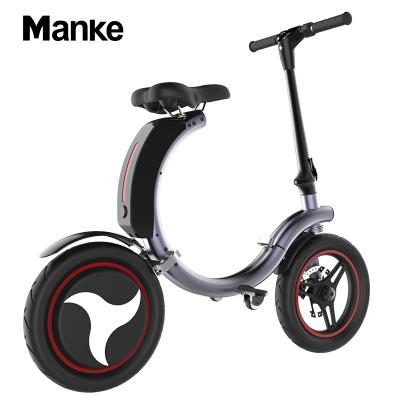 China New Crownwheel 14inch portable adjustable bike e bike stylish foldable front and rear lights MANKE electric, 450W electric scooter for sale