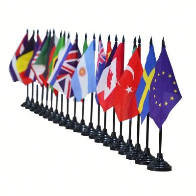 China Custom Polyester Stand Desk Stand Desk Flag Table Flags for sale