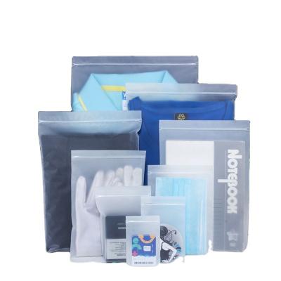 China Moisture Proof Boutique Frosted Plastic Zipper Bags Customized Self Adhesive Seal Jewelry Clothing Packaging Bag for sale