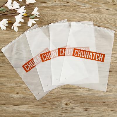 China Cheap Moisture Proof Printed Zipper Bag Garment Shirt Packaging Frosted Clear Slide Zip Lock Plastic Bags With Own Logo for sale