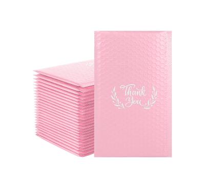 China Self Adhesive Self Adhesive Bubble Wrapping Mailers Custom Design Rose Seal Mailing Envelope Padded Waterproof Poly Thank You Bubble Bags for sale