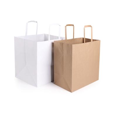 China Wholesale Custom Biodegradable White Brown Kraft Gift Craft Shopping Paper Bags With Handle for sale