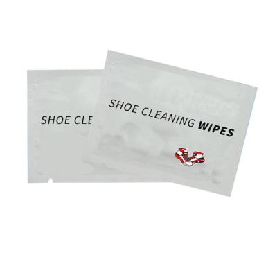 China Custom Made Eco-friendly Portable Nonwoven Fabric Disposable White Cleaning Sneaker Quick Cleaning Wet Shoes Wipes for sale