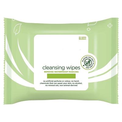 China OEM 25 PCS Skin-Friendly Nonwoven Cleansing Make Up Removing Makeup Facial Remover Detergent Wet Wipes for sale