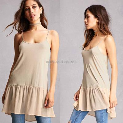 China Breathable Women Clothing Manufacturers Round Neck Chiffon Cami Tunic Fancy Complements Classic Style In Clothes for sale