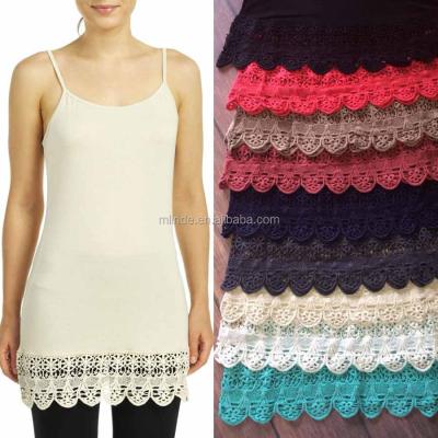 China 95% Breathable Spandex Rayon Top Edge / 5% Extra Breathable Crochet Lace OEM Adjustable Cami Extender for sale