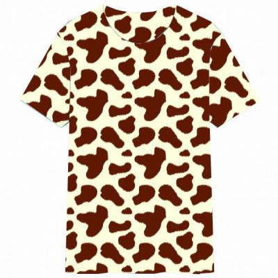 China CUSTOM BREATHABLE COWHIDE BREATHABLE T-SHIRTS FOR COWGIRLS T-SHIRTS BOHO STYLES NEW FASHION SUMMER SHORTS JACKETS CASUAL BROWN COWHIDE T-SHIRTS for sale