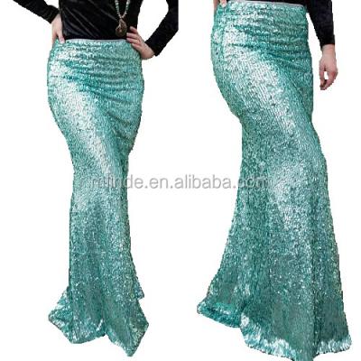 China Custom Women Festival Holiday Sequins Long Waist Sequin Skirt Plus Size Fashion Plus Size Maxi Oval Gorgeous High Quality for sale