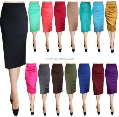 China Plus Size Plus Size Bodycon Pencil Style White Office Long Skirts 100% Denim Skirts for sale