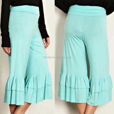 China Wholesale Breathable 5% RAYON SPANDEX FRONT STOP LINE Korean SPANDEX SOLID FAIL UPPER KNIT GAUCHO PANTS harem yoga pants for sale