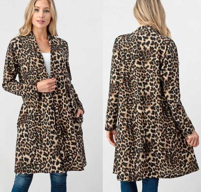 China Anti-pilling anti-pilling LEOPARD CARDIGAN FOR WINTER ANIMAL PRINT OPEN FRONT WOMEN BOHO STYLE LONG SLEEVE CHEETCH CARDIGANS for sale