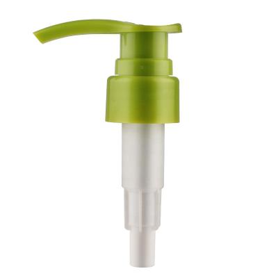 China Non Spill 28 Caliber Plastic Pump Green Press Pump Dispenser PP Plastic Bottle Lotion Pump for sale