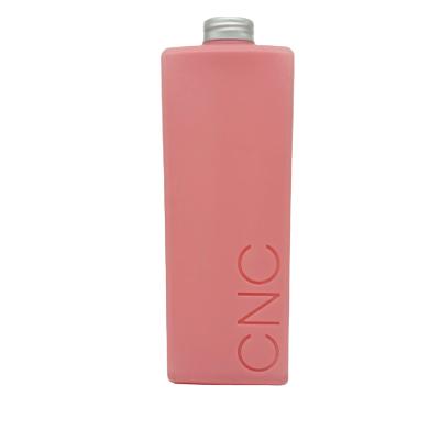 China Cosmetic 700ml ACP HDPE Pink Lotion Plastic Cosmetic Packaging Bottle With Screw Cap Custom Bottle for sale