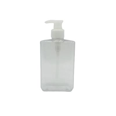 China BEAUTY Rectangular Luxury Transparent PACKAGING 300ml PETG Shampoo And Shower Gel Bottle With Pump Head for sale