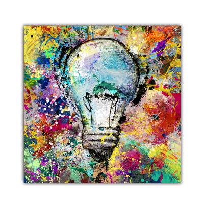 China Modern Abstract Light Bulb HD Canvas Painting Hotel Decoration Painting for sale