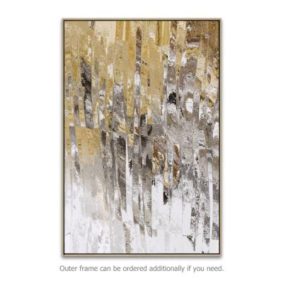 China HongYa Extra Large Hand Painted Gold Foil Wall Art Decor Modern Art Acrylic Abstract Oil Painting On Canvas for sale