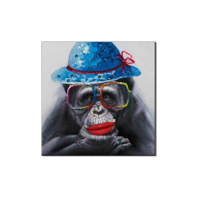 China Subtract Funny Abstract Monkey Animal Painting Oil Painting On 320g Canvas Wall Art For Home Decor for sale