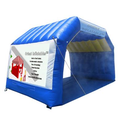 China Shiny Inflatable Tunnel Tent Fog Tent Orient Inflatables PVC Mesh Cool Zone Station for sale