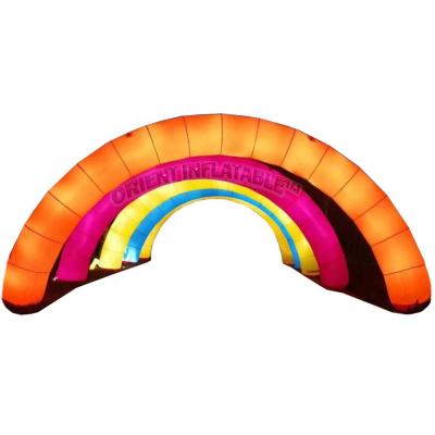 China Oxford Orient Inflatables Nylon 10m Length LED Lighting Inflatable Race Arch Gate for sale