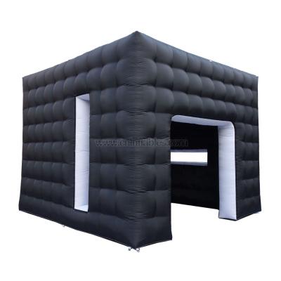 China Orient Inflatables Portable Black Inflatable Rectangle Tent Stand Air Business Tent Box OIAT19 for sale