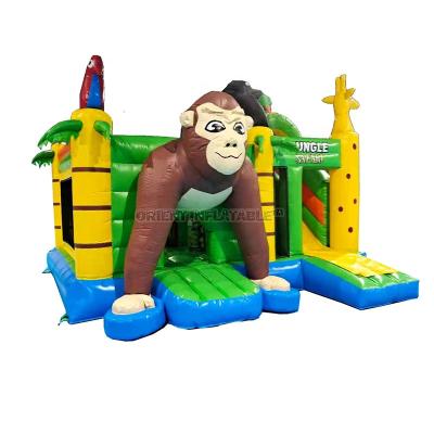 China Mesh Orient Inflatables PVC Jungle Gorilla Combo Inflatable Castle for sale