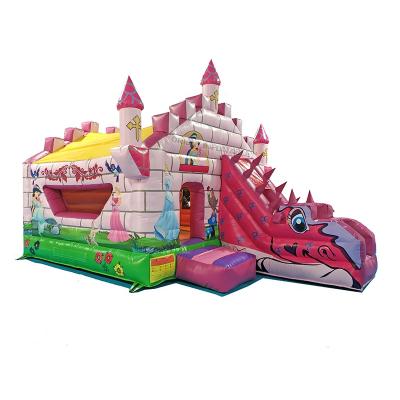 China Popular PVC Inflatable Princess Dragon Bouncy Castle and Slide Mesh Orient Inflatables Combo for sale