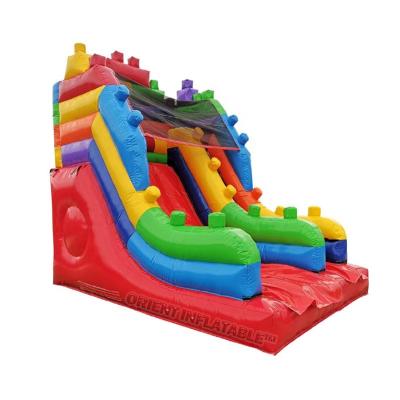 China Inflatable Building Block Slide | Lego building inflatable slides for sale OISL208 for sale