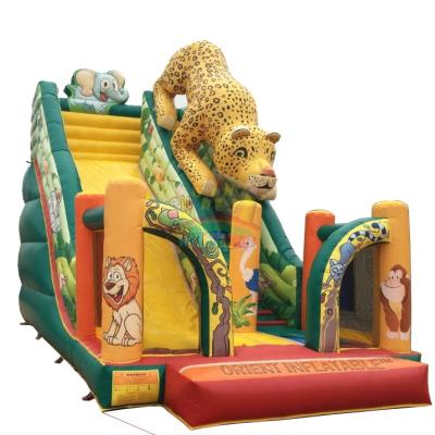 China Orient Inflatables Jungle Lion Inflatable Dry Slide Animal Inflatable Forest Slide For Sale OISL75 for sale