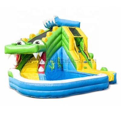 China Orient Inflatables Mini Small Inflatable Crocodile Splash Water Slide With Water Mines Or Ball Pool OIWS126 for sale