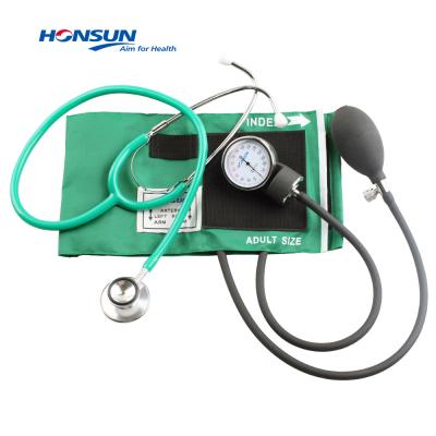 China HONSUN Acrylic HS-50B Customizes BP Arm Plam Type Aneroid Sphygmomanometer With Stethoscope for sale