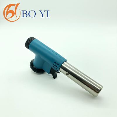 China Low Price Stainless Steel Resistance Windproof Gas For Kitchen Cooking Butane Torch Lighter 16.5*4*6.5 for sale