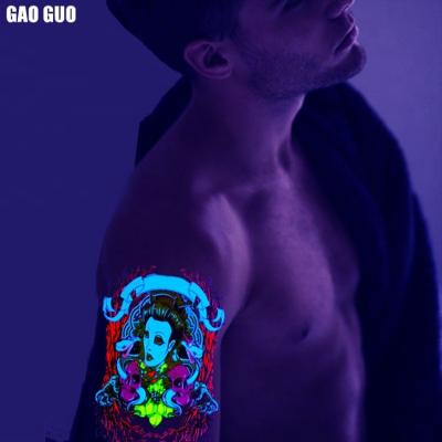 China Wholesale Temporary Supplies Temporary Sticker Custom Waterproof Fluorescent Glow in the Dark Arm Band Tattoo for sale