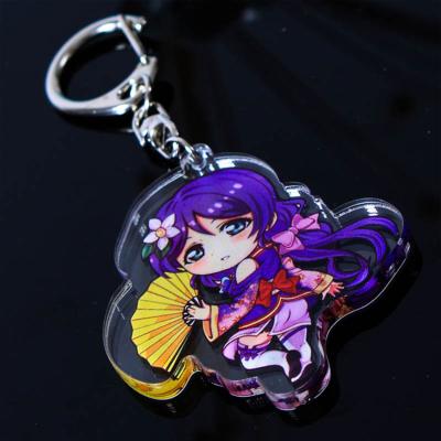 China Eco - Friendly Custom Transparent Acrylic Charm Double Sided Printed Keychains , Acrylic Charm Anime for sale