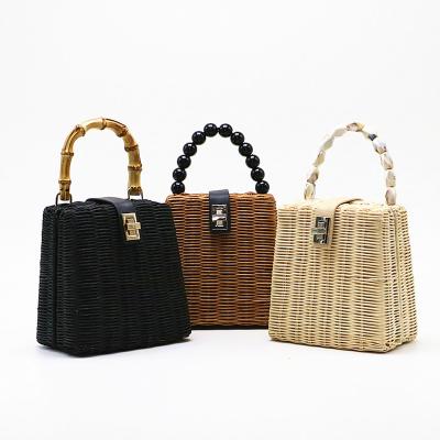 China Fashion High Quality Best Seller Beach Bag Rattan Bamboo Basket Bag Handbags For Women Tote Bag for sale