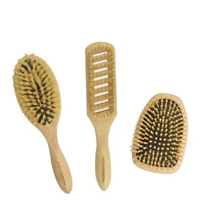 China Custom Paddle Cushion / Sisal Bristle Cushion Vent Private Label Dog Hair Scalp Massage Vent Hair Brush Wooden Wood Vented Hair Brush Wholesale for sale