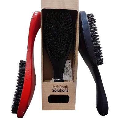 China Waterproof Custom Logo Wholesale Cheap Designed Curve 360 ​​Black Wooden Waves Beard Brush Boar Hair Handle Brush Set Custom Made For Men for sale