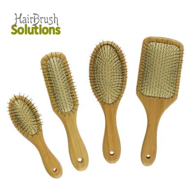 China Cushion/Palette/New Waterproof Eco-Friendly Custom Logo Hairbrush 13 Rows Single Bristle Nylon Oval Paddle Detangling Bamboo Hair Brush With Tips for sale