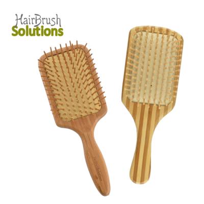 China Cushion / Bamboo Bristle Hair Brush Paddle 100% Natural Rubber Paddle Eco Antistatic Scalp Massager Bamboo Hairbrush Manufacturers for sale