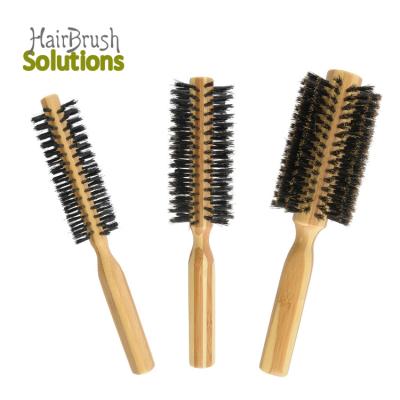 China OEM design escova de cabelo 14 nylon bristle hair styling brush cushion/Eco-friendly rows rounded bamboo boar paddle brush eco-friendly for sale