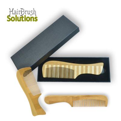 China Made with 100% Natural Bamboo Free Samples Straight Braiding Hairdressing Barber Massager Beard Hair Bamboo Wood Combs for sale