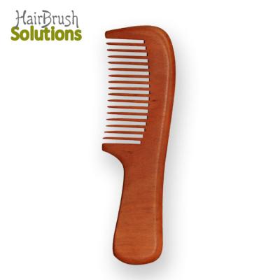 China NO STATIC Custom Wide Tooth Comb Pearwood Mini Pocket Personalized Short Handle Natural Wooden Hair Styling Comb Online for sale