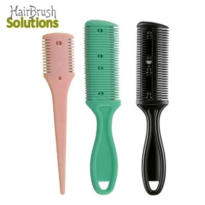 China Portable To Use And Convenient To Carry Professional Hair Cutter Custom Comb Cutting Scissors Double Edge Razor Comb Hair Cutting Styling Razor Blade Comb Kit for sale